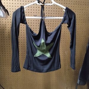 Hot Topic Black Top with Green Star